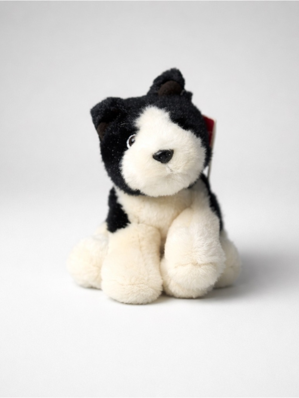 Vintage Russ Berrie “Domino” Plush Puppy – Mini Boxer/Boston Terrier (1998)